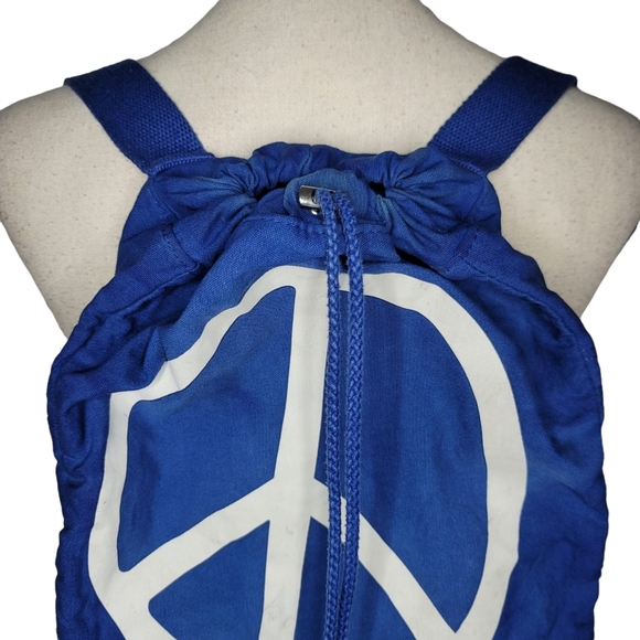 PEACE LOVE WORLD blue I Am Peace drawstring backpack - Picture 4 of 8